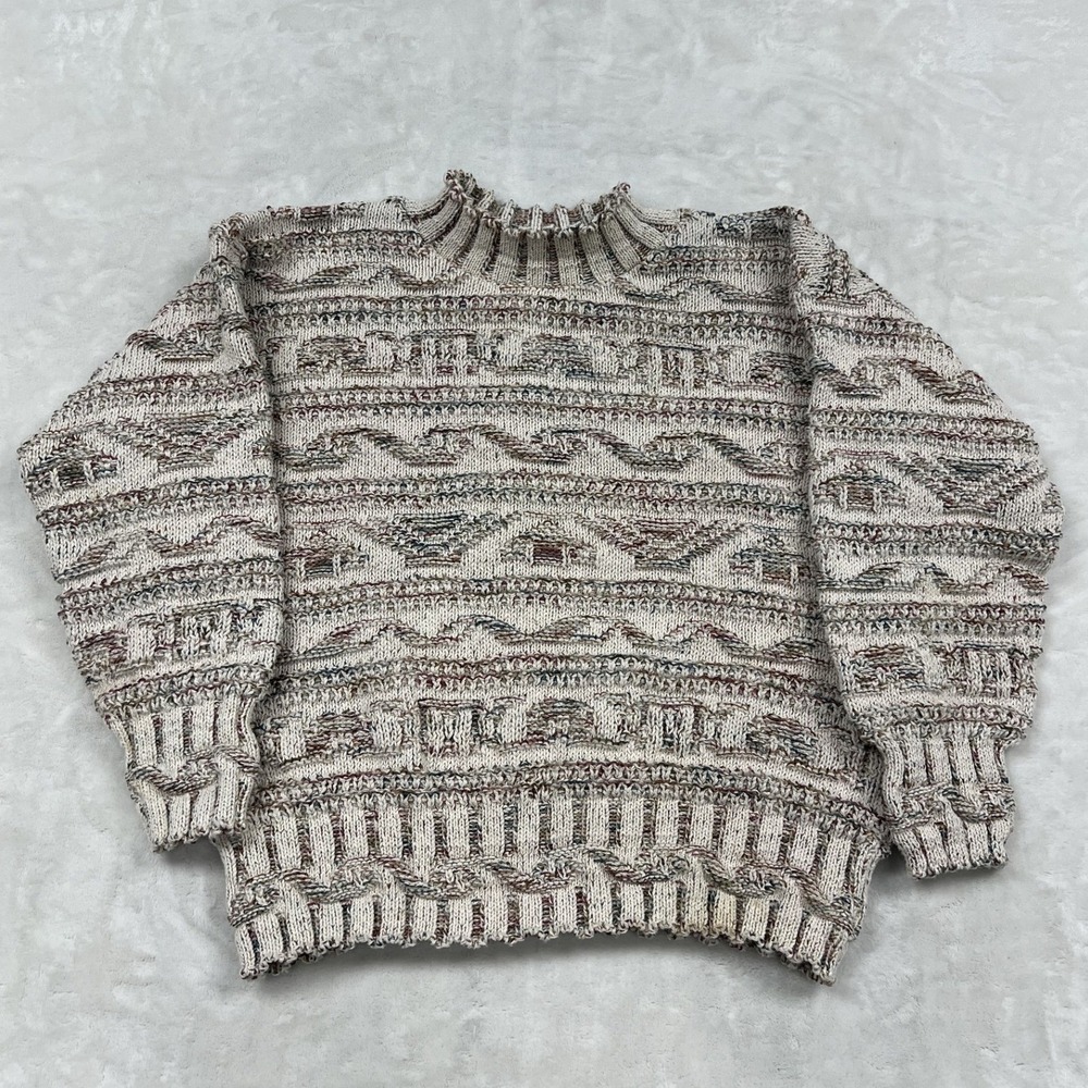Original Simpatico Sportswear Sweater Mens M Multi Color Geometric Vintage USA